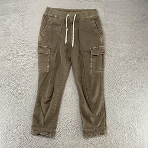 James Perse Cargo Pants Womens 2/Medium Twill Elastic Waist Green 100% Cotton
